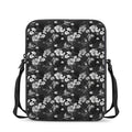 Monochrome Hawaiian Floral Print Rectangular Crossbody Bag