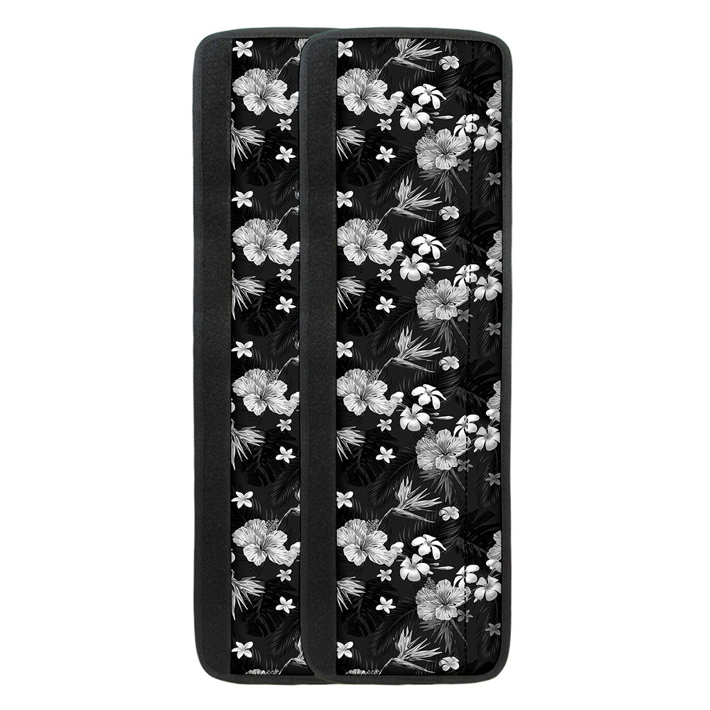 Monochrome Hawaiian Floral Print Refrigerator Handle Covers