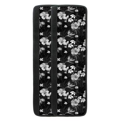 Monochrome Hawaiian Floral Print Refrigerator Handle Covers