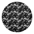 Monochrome Hawaiian Floral Print Round Blanket