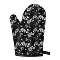 Monochrome Hawaiian Floral Print Single Oven Mitt
