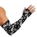 Monochrome Hawaiian Floral Print Sun Protection Arm Sleeves
