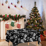 Monochrome Hawaiian Floral Print Tablecloth