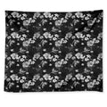 Monochrome Hawaiian Floral Print Tapestry