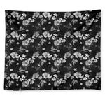 Monochrome Hawaiian Floral Print Tapestry