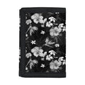 Monochrome Hawaiian Floral Print Trifold Wallet