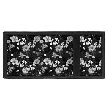 Monochrome Hawaiian Floral Print Trifold Wallet