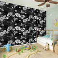 Monochrome Hawaiian Floral Print Wall Sticker