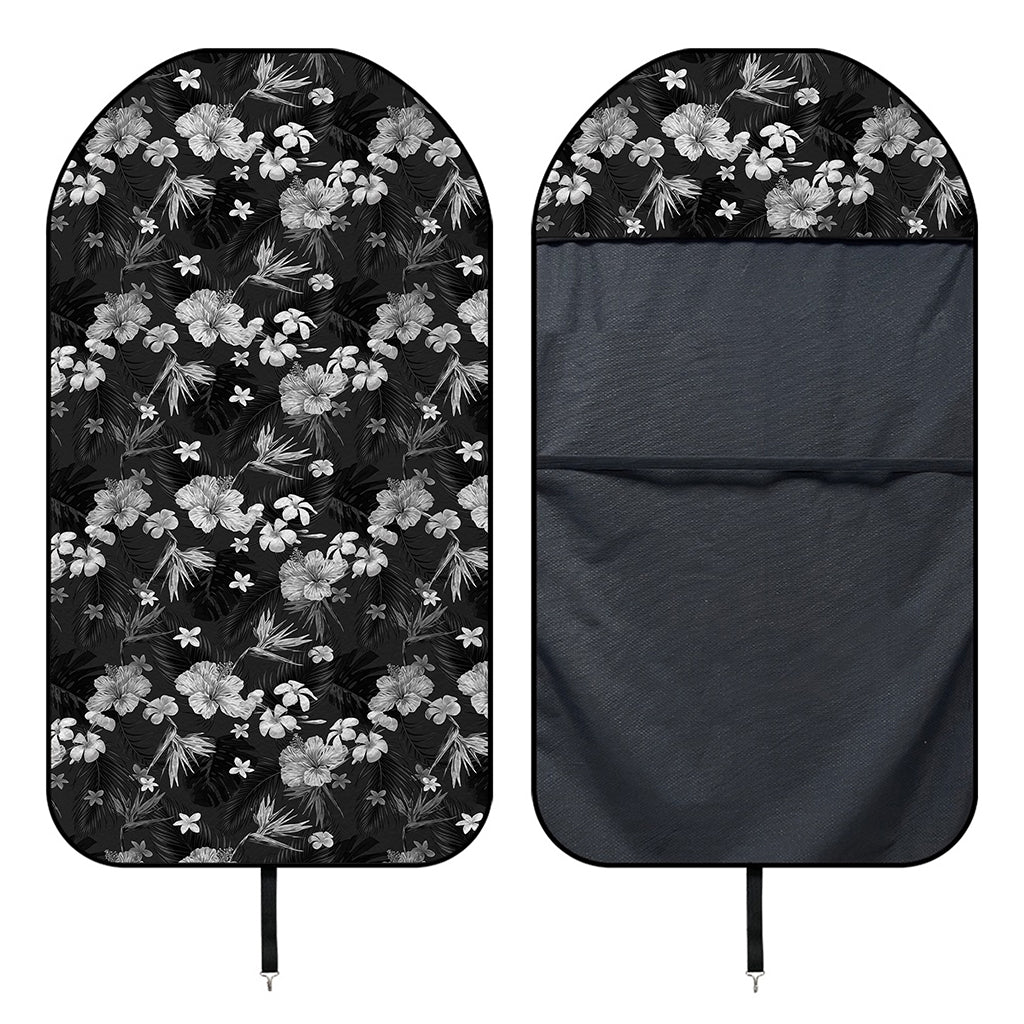 Monochrome Hawaiian Floral Print Waterproof Car Seat Cover
