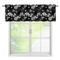 Monochrome Hawaiian Floral Print Window Valance
