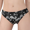 Monochrome Hawaiian Floral Print Women's Panties