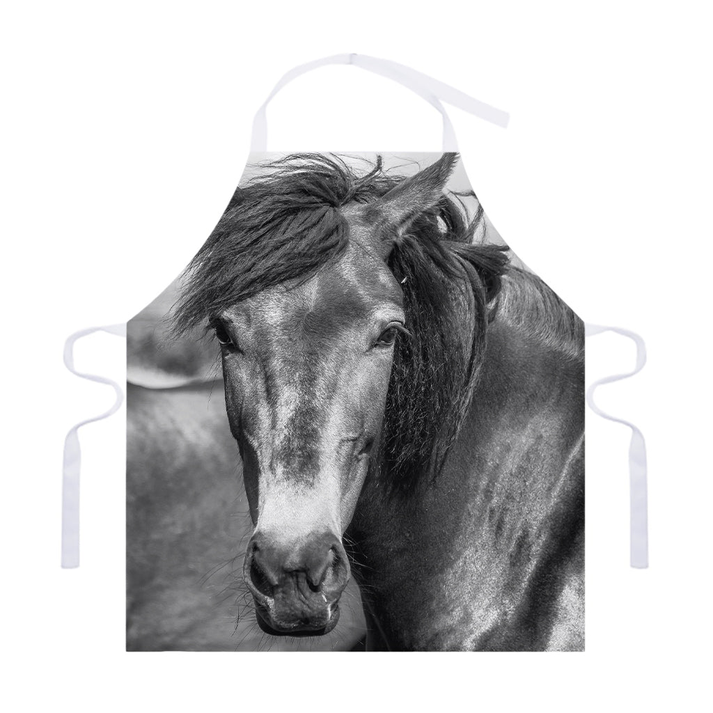 Monochrome Horse Print Adjustable Apron