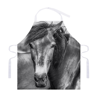 Monochrome Horse Print Adjustable Apron