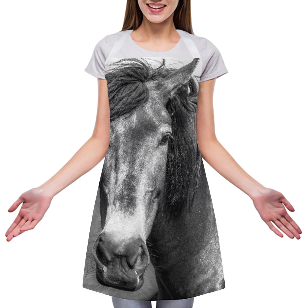 Monochrome Horse Print Adjustable Apron