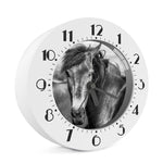 Monochrome Horse Print Alarm Clock