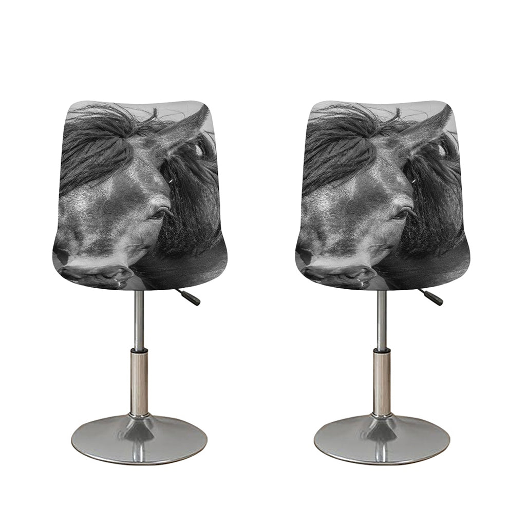 Monochrome Horse Print Bar Stool Covers