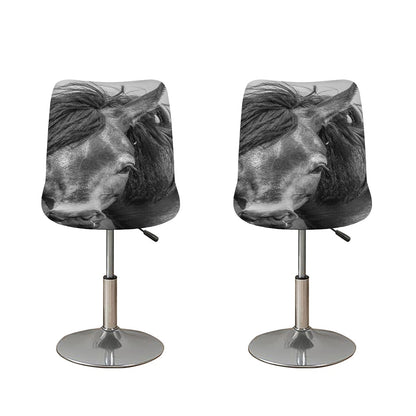 Monochrome Horse Print Bar Stool Covers