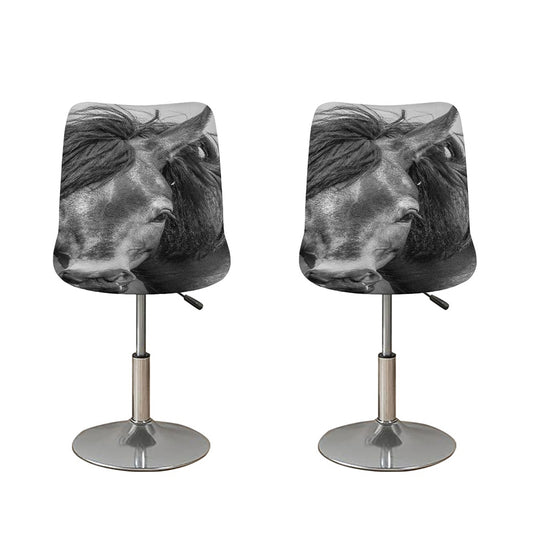 Monochrome Horse Print Bar Stool Covers