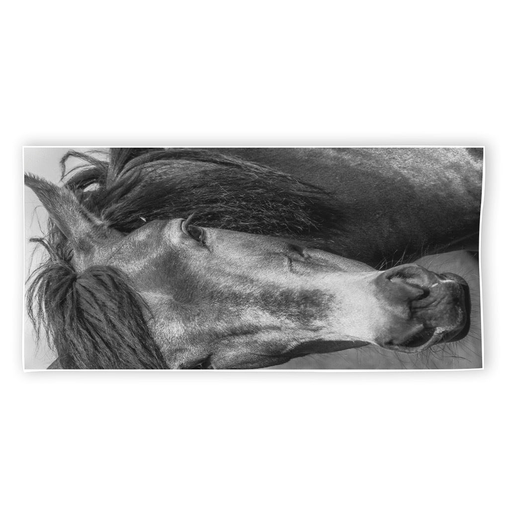 Monochrome Horse Print Beach Towel