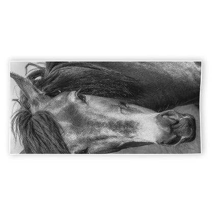 Monochrome Horse Print Beach Towel