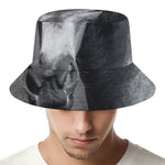 Monochrome Horse Print Bucket Hat