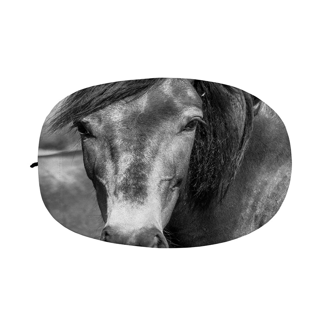 Monochrome Horse Print Car Side Mirror Covers