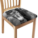 Monochrome Horse Print Chair Cushion Cover