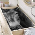 Monochrome Horse Print Changing Pad Cover