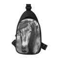 Monochrome Horse Print Sling Bag
