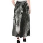 Monochrome Horse Print Chiffon Maxi Skirt