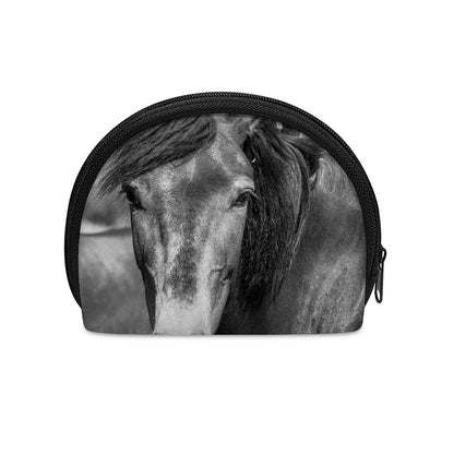 Monochrome Horse Print Coin Purse