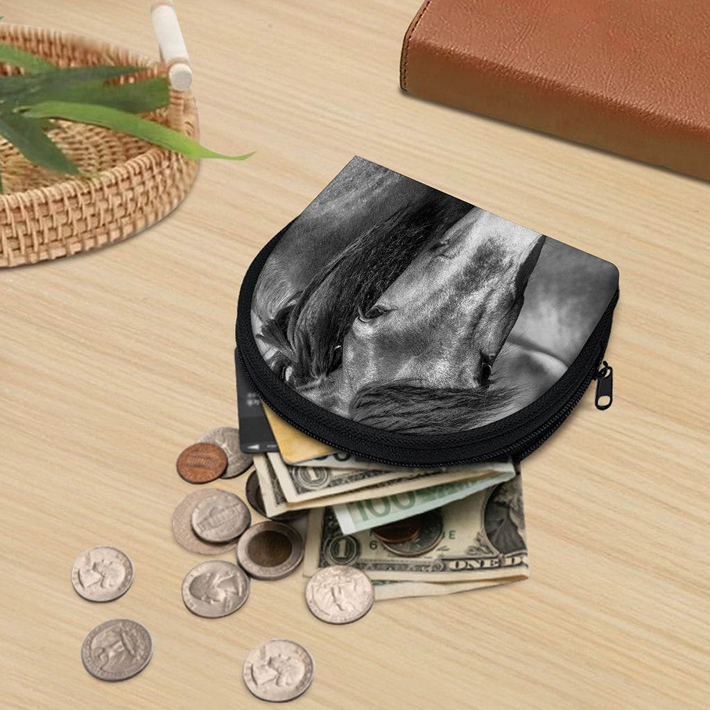 Monochrome Horse Print Coin Purse