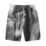 Monochrome Horse Print Cotton Shorts
