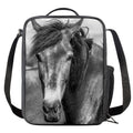 Monochrome Horse Print Crossbody Lunch Bag
