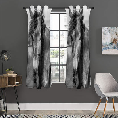 Monochrome Horse Print Curtain