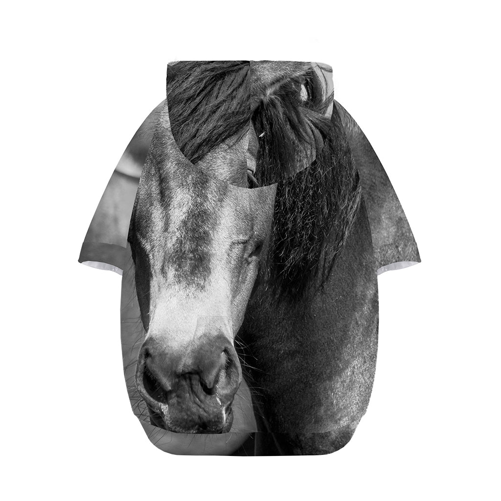 Monochrome Horse Print Dog Zip Up Hoodie