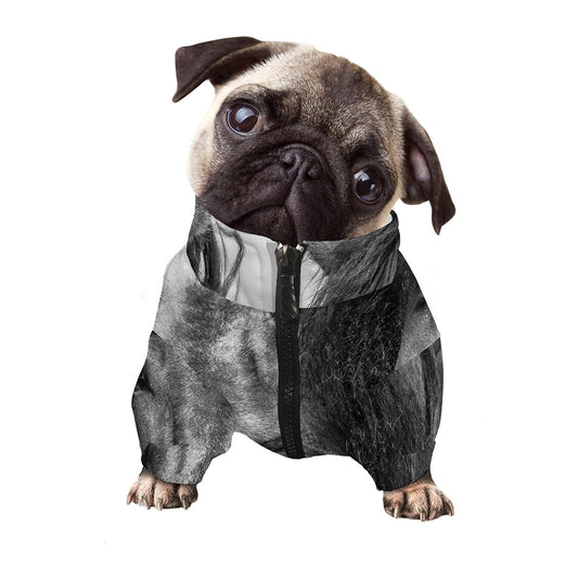 Monochrome Horse Print Dog Zip Up Jacket