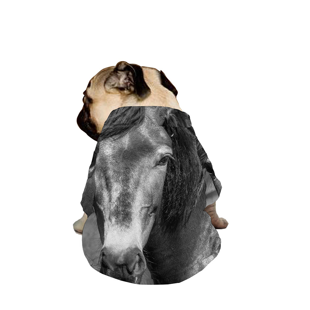 Monochrome Horse Print Dog Zip Up Jacket