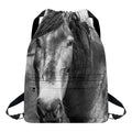 Monochrome Horse Print Drawstring Backpack