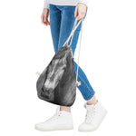 Monochrome Horse Print Drawstring Bag