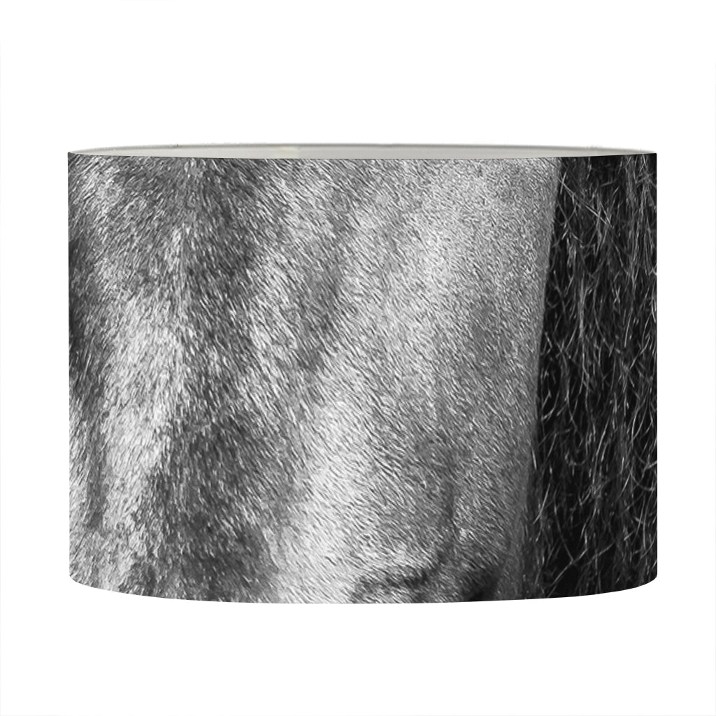 Monochrome Horse Print Drum Lamp Shade