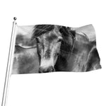 Monochrome Horse Print Flag