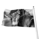 Monochrome Horse Print Flag