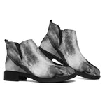 Monochrome Horse Print Flat Ankle Boots