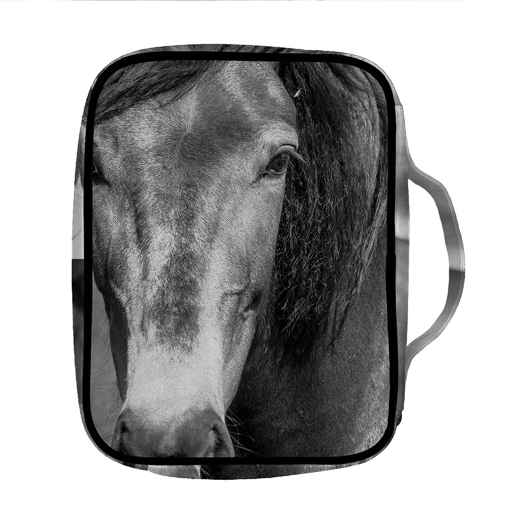 Monochrome Horse Print Front Pocket Bible Bag