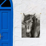 Monochrome Horse Print Garden Flag