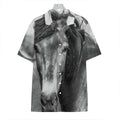 Monochrome Horse Print Hawaiian Shirt