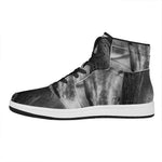 Monochrome Horse Print High Top Leather Sneakers
