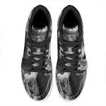 Monochrome Horse Print High Top Leather Sneakers