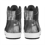 Monochrome Horse Print High Top Leather Sneakers